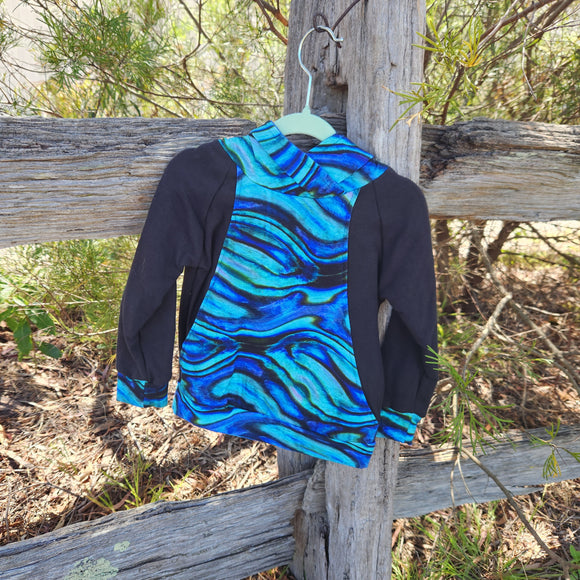Hoodie - Blue Green Swirl - Size 2